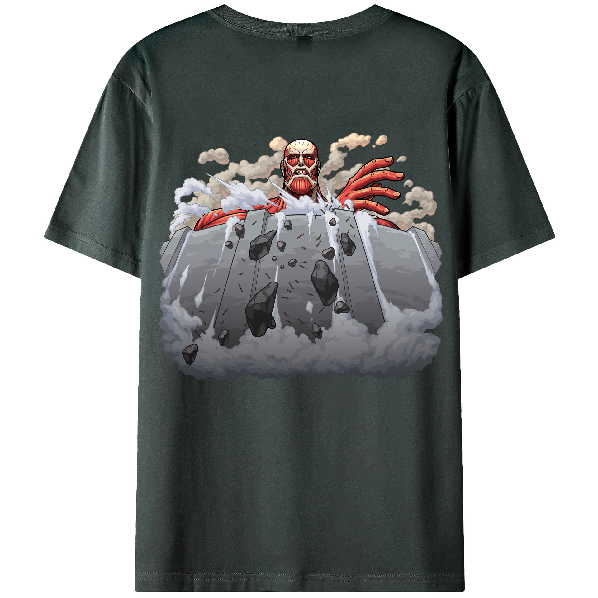 （画像用） 進撃の巨人 Attack on Titan 綿100％ メンズ半袖Tシャツ（バックプリント） 通気性